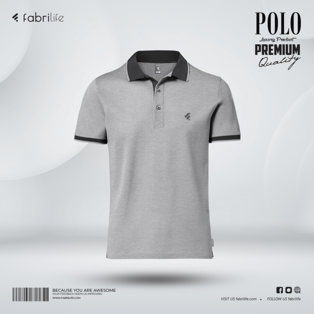 Single Jersey Knitted Cotton Polo - Gray Melange - At Best Price ...