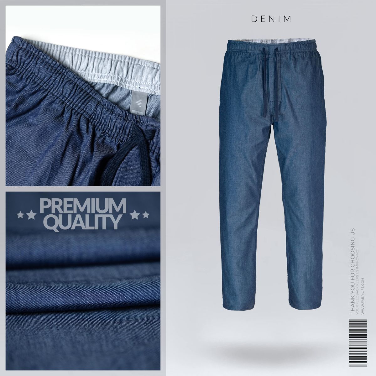 Teens Premium Comfy Trouser - Denim