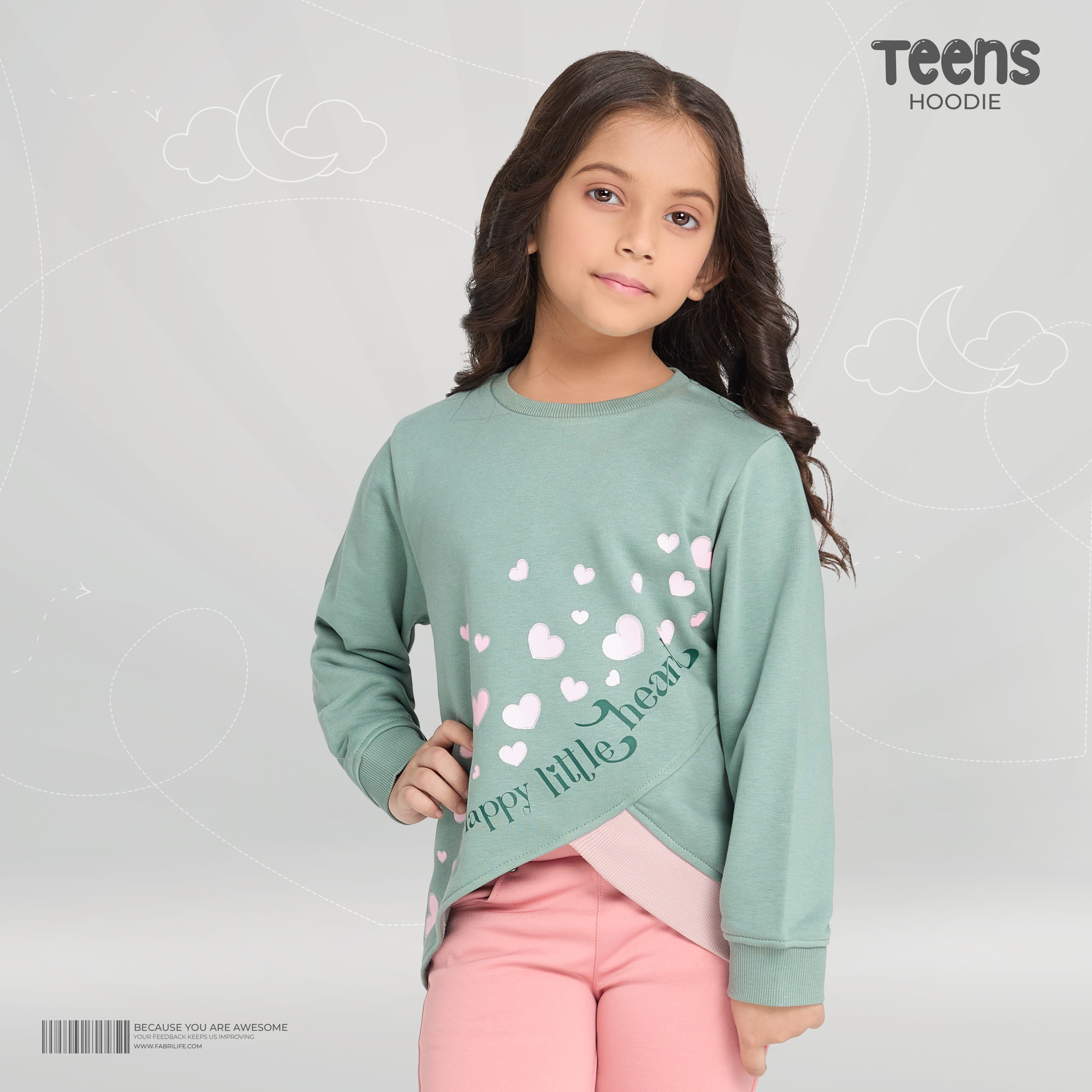 Kid Girls Premium Sweatshirt - Heart Flock
