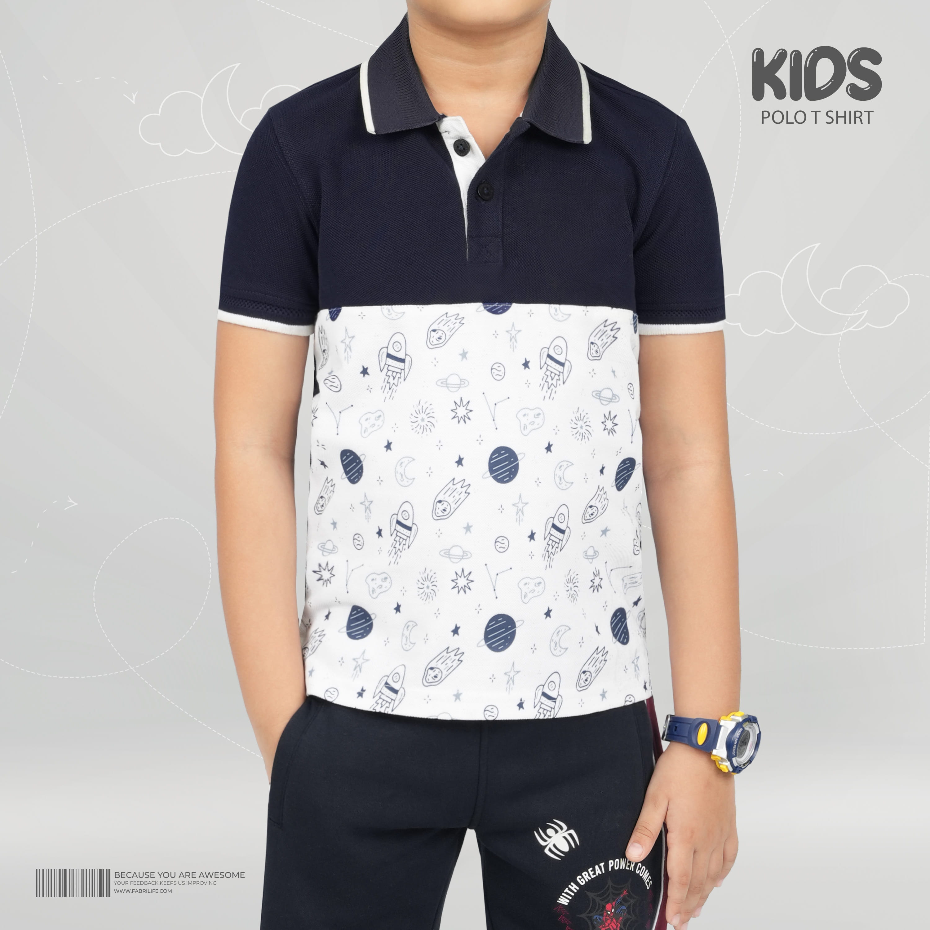 Kid's Premium Polo - Planetary