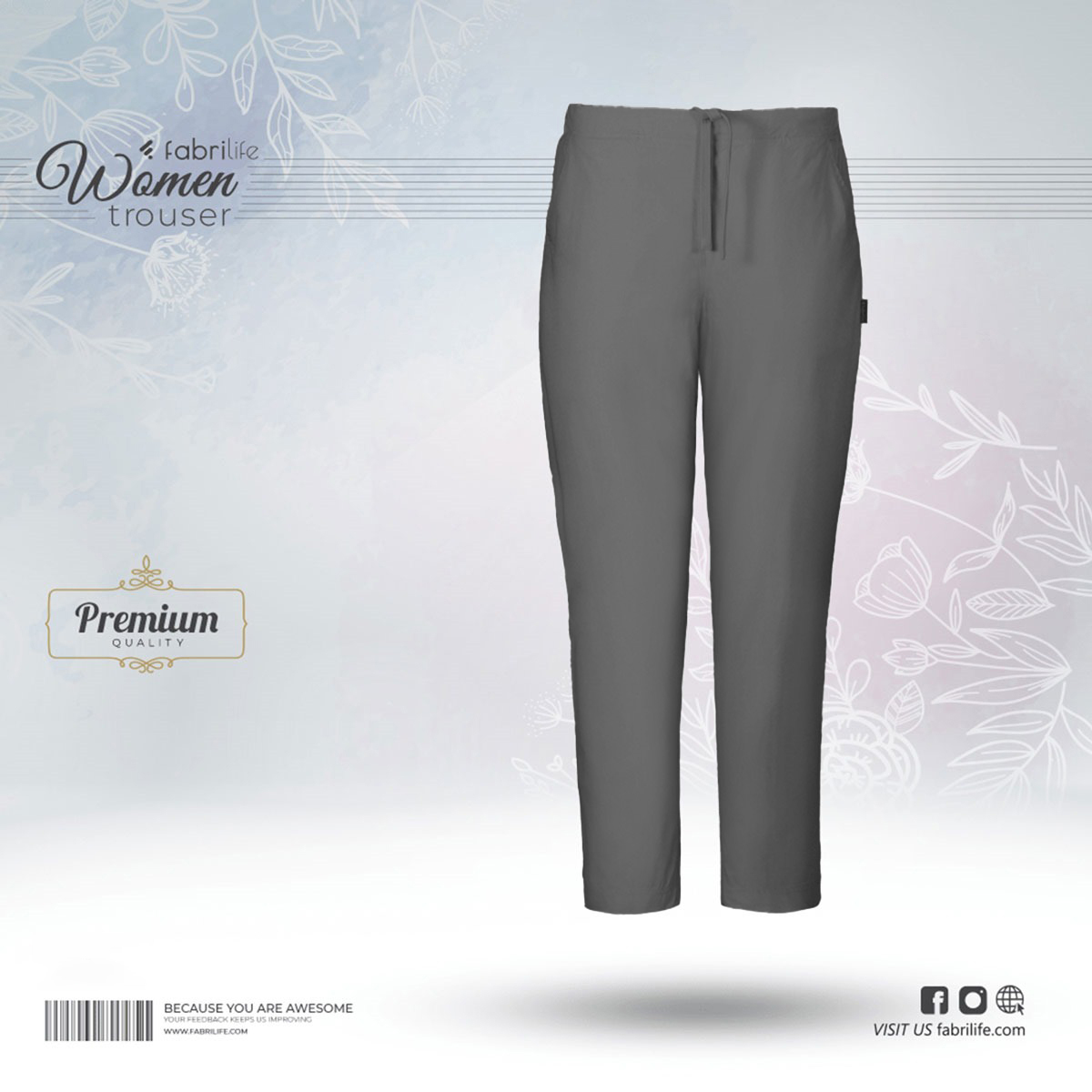 Woman Premium Trouser- Light Ash