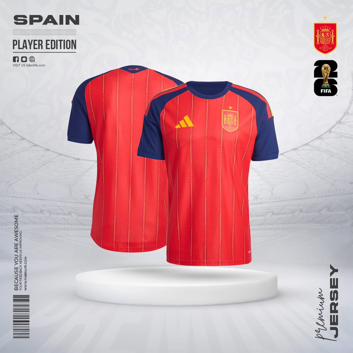 Spain 2026 World Cup Home Jersey - Player Edition