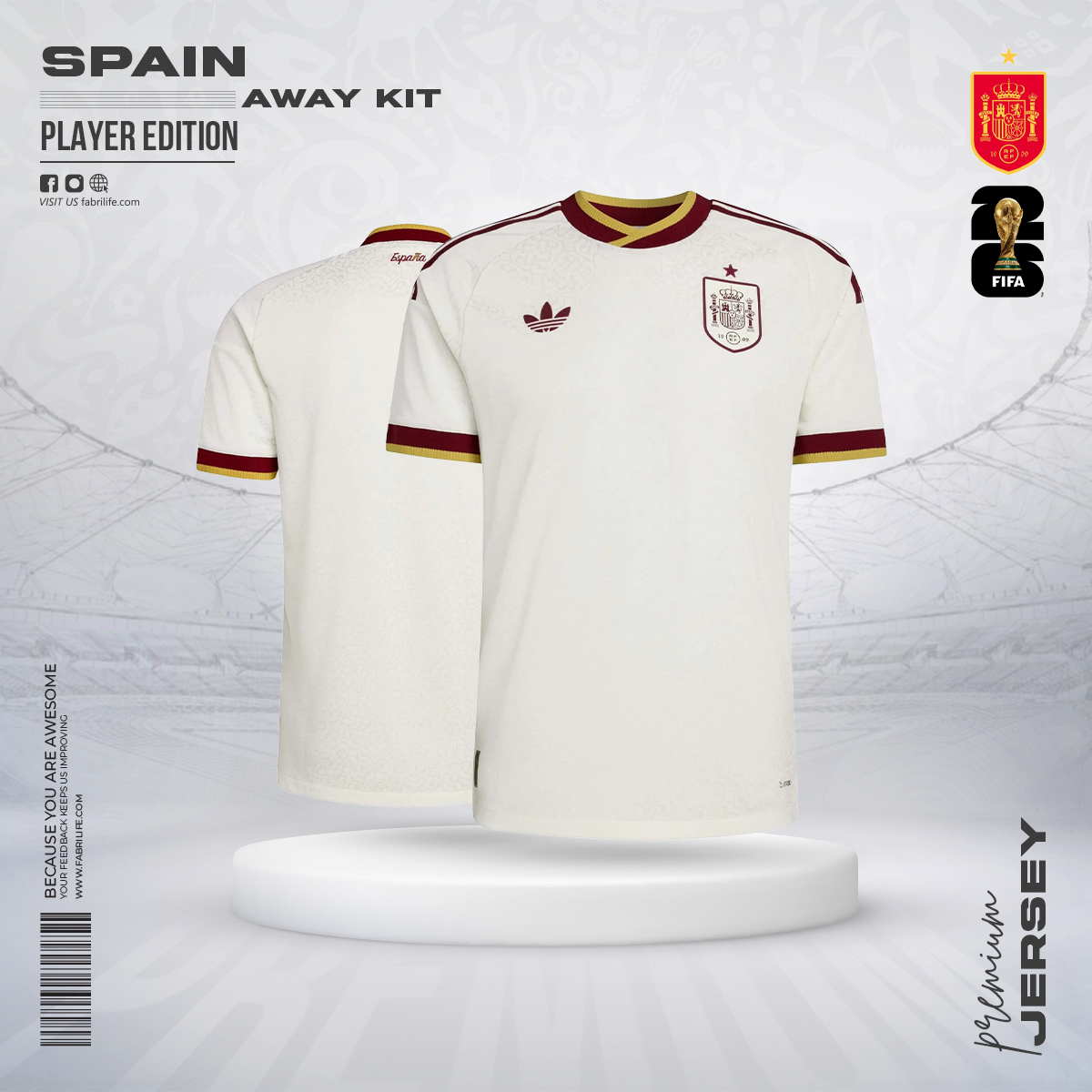 Spain 2026 World Cup Away Jersey - Player Edition