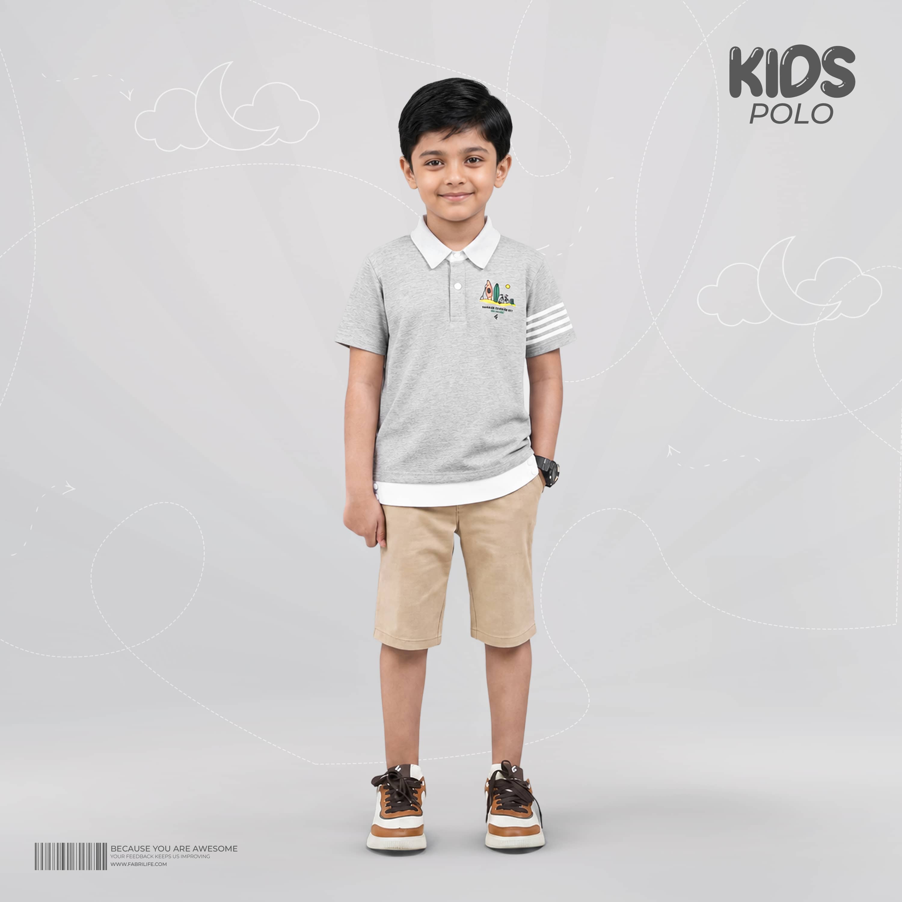 Kid's Premium Polo - Sun Surf