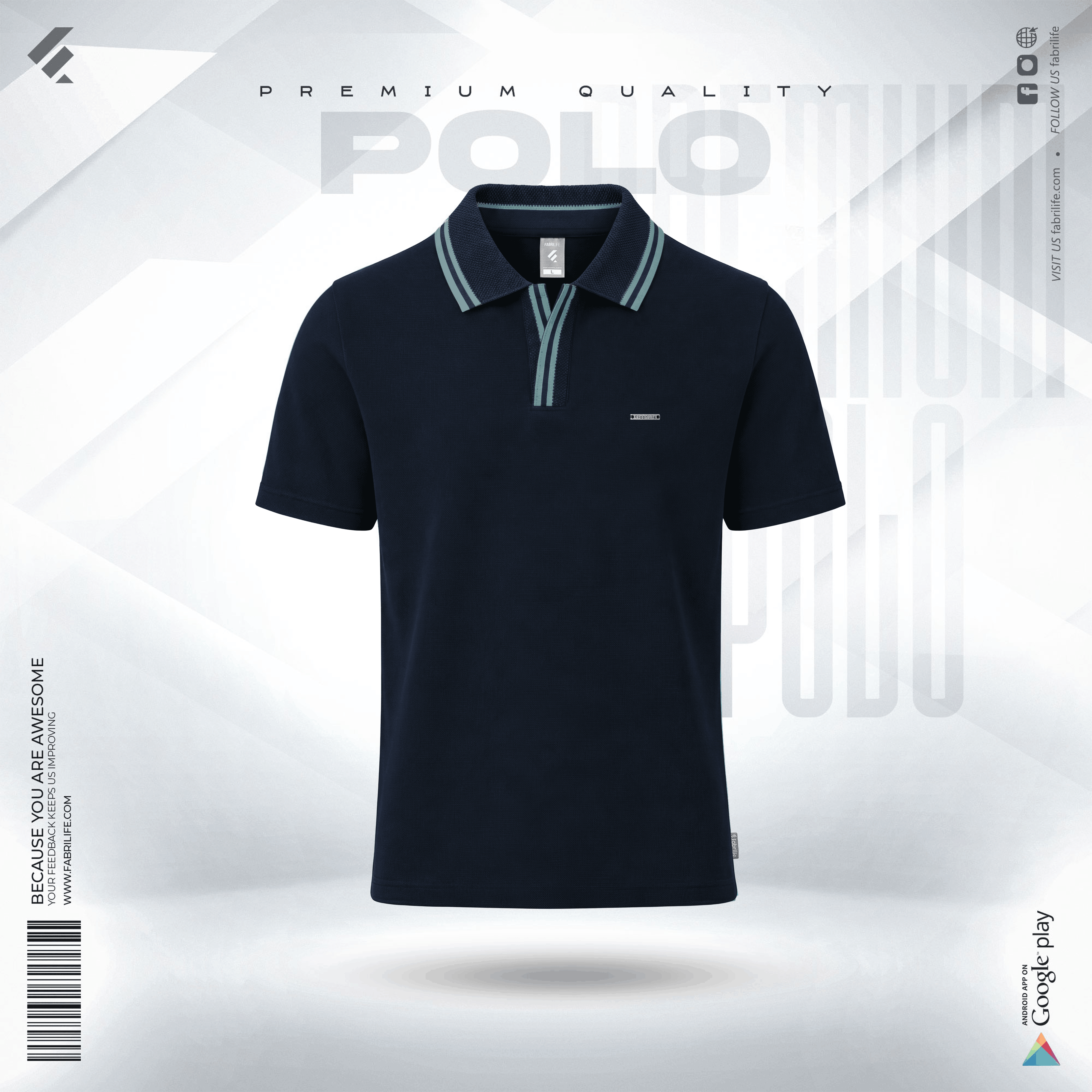 Mens Premium Platinum Polo - Monumental