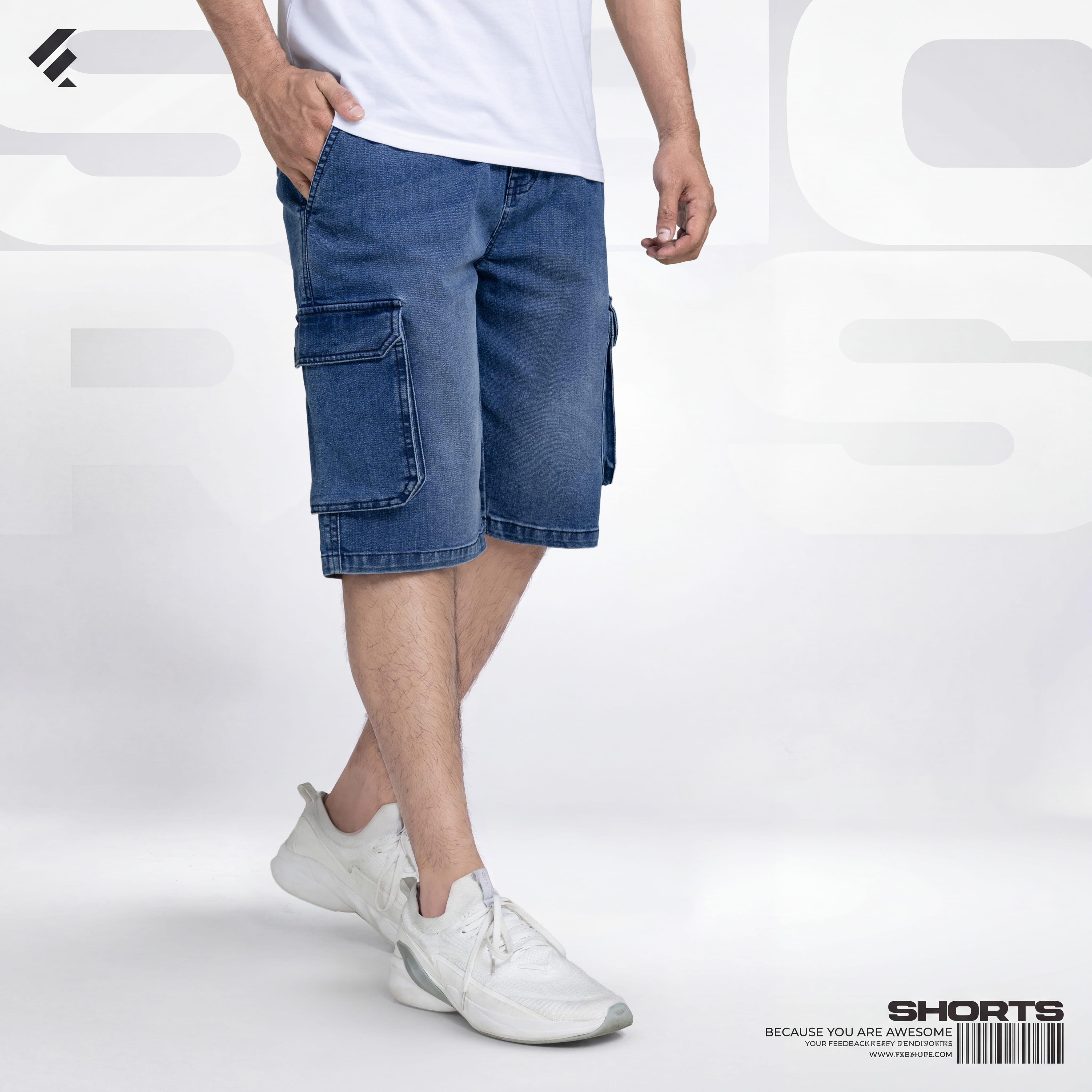 Mens Premium Bermuda Denim Shorts - Starfield
