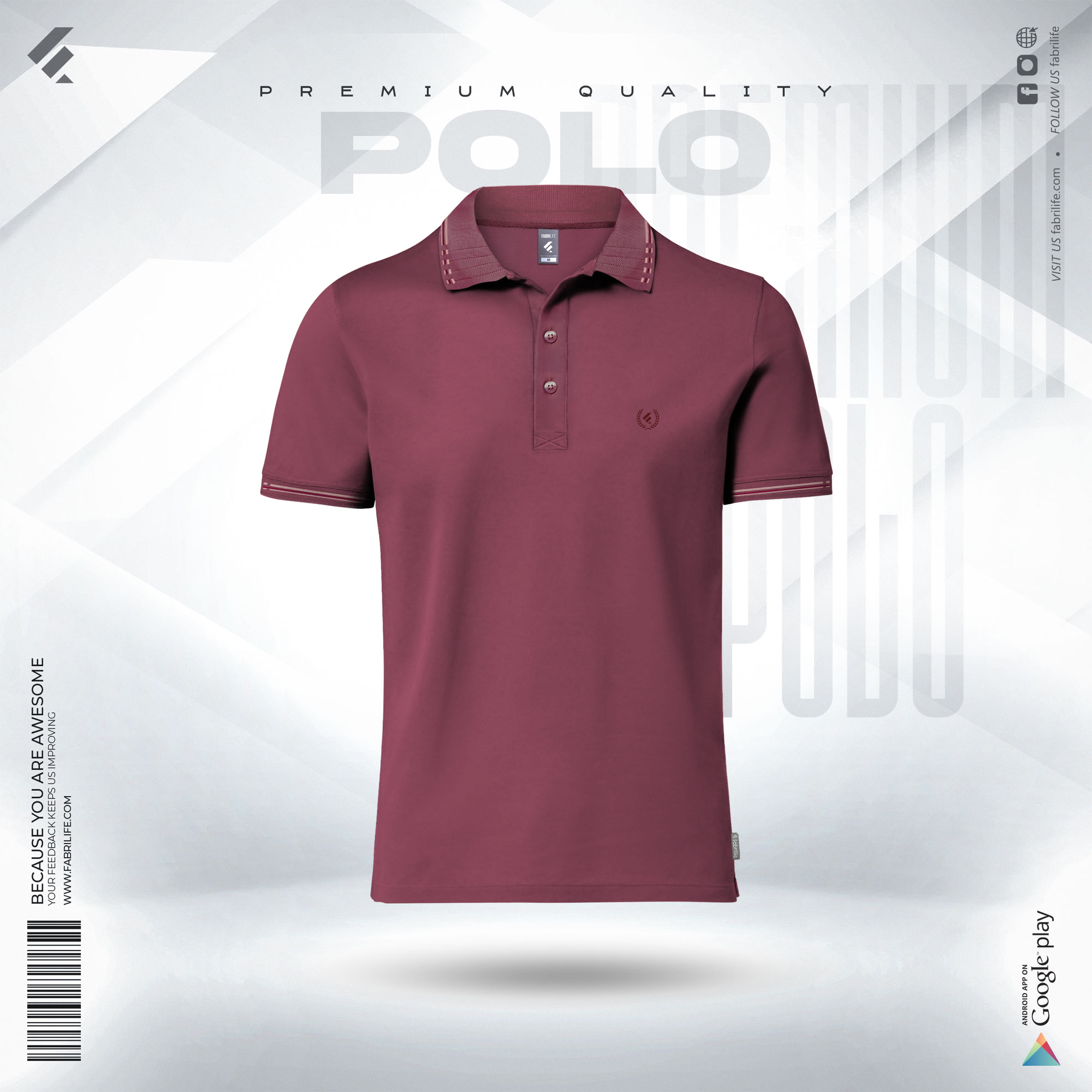 Mens Premium Platinum Polo - Pinnacle