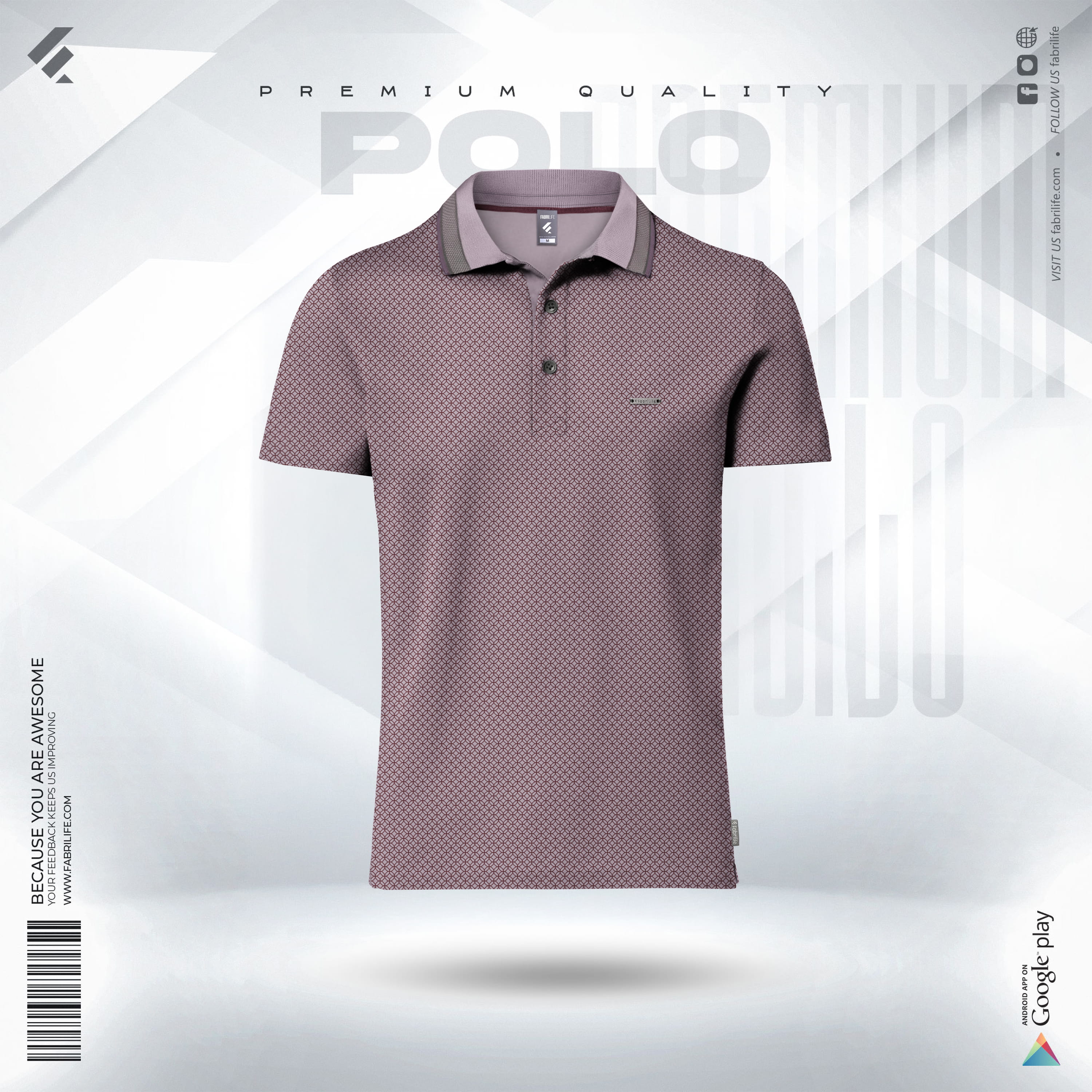 Mens Premium Platinum Polo  - Elvaris