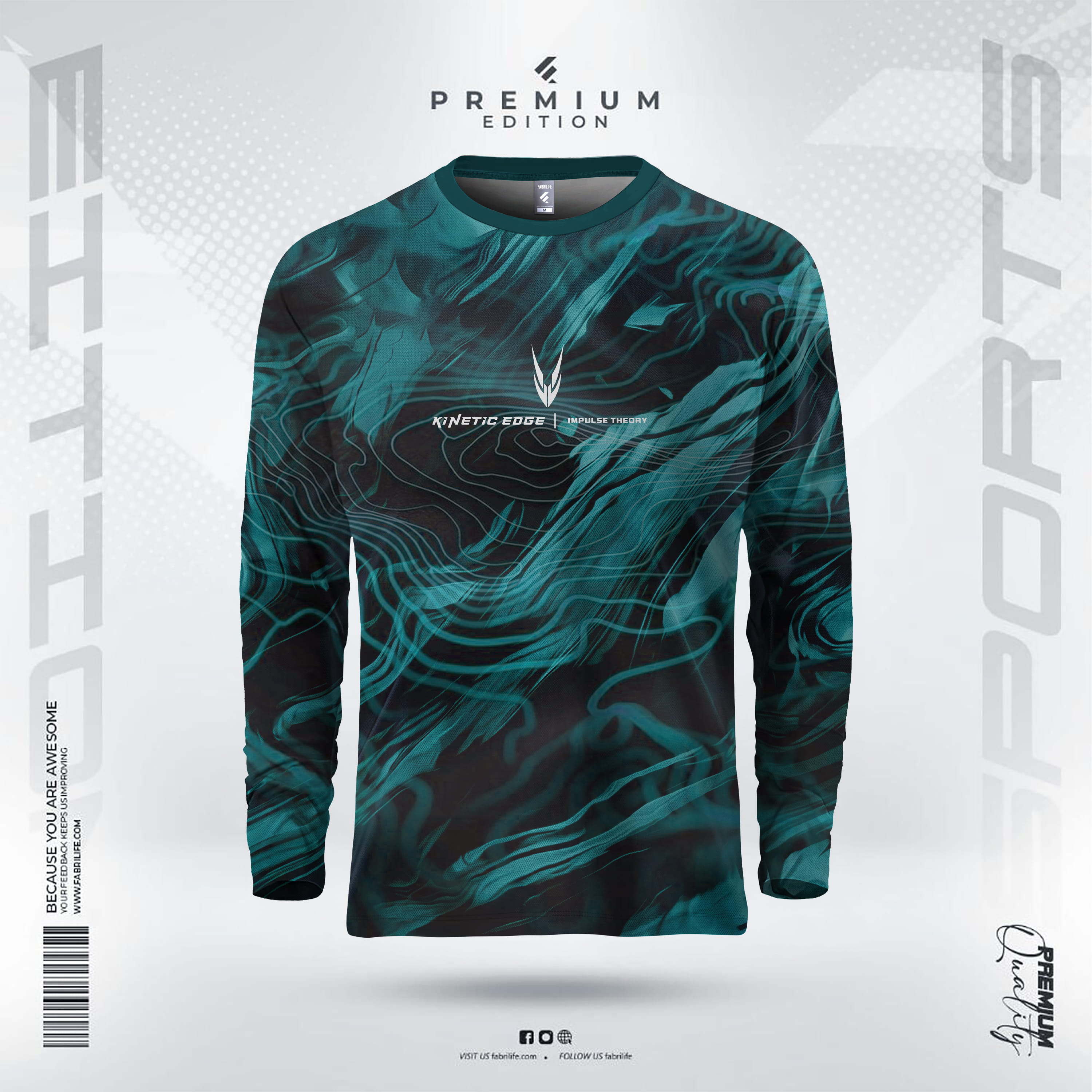 Mens Premium Sports Active Wear Full Sleeve T-shirt - Kinetic Edge